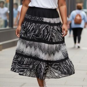 Lane Bryant Zebra Print A-Line Skirt